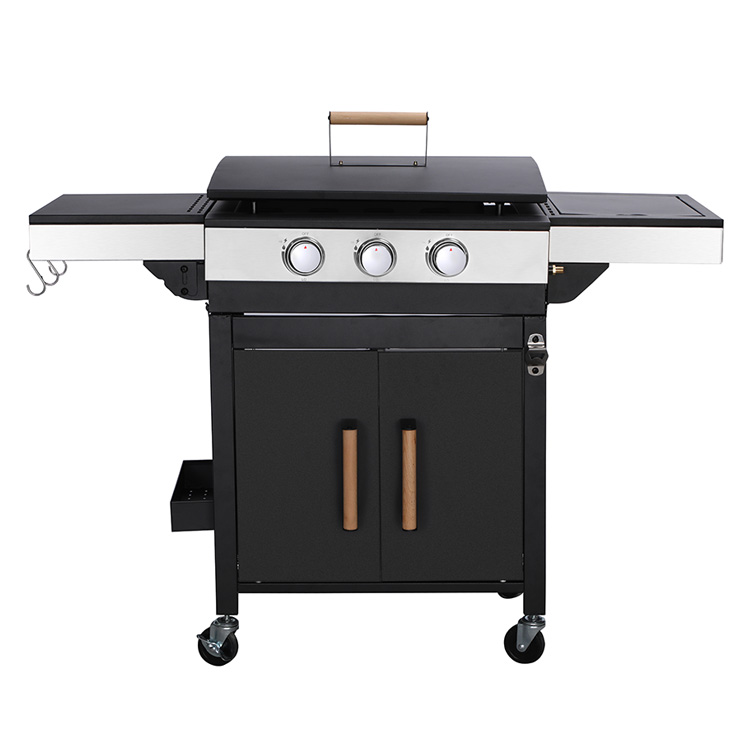 2 Penunu Gas BBQ Plancha Griddle dengan Troli