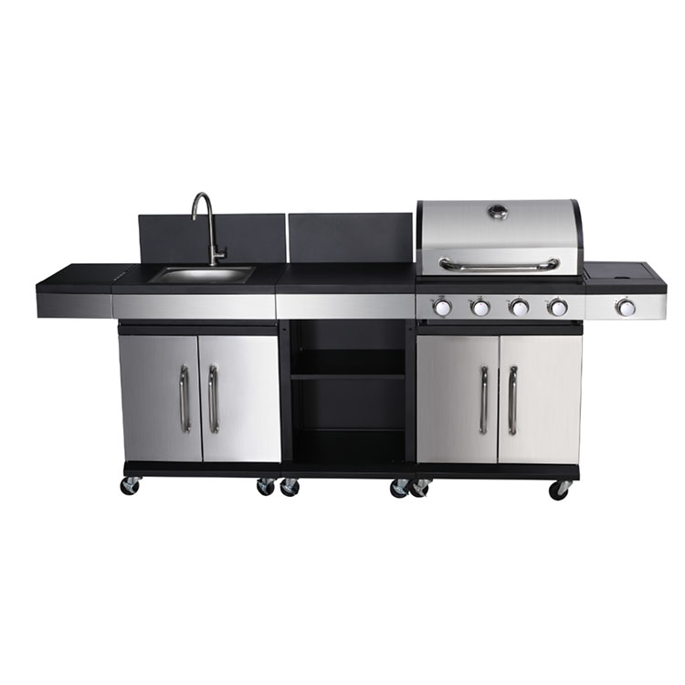 Dapur Luaran Pelbagai 4 Pembakar Gas BBQ Grill